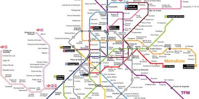 Madrid ya Hispania metro ramani